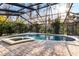 Relaxing pool and spa with screened enclosure at 3312 Cobbs Ct, Palm Harbor, FL 34684