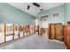 Under renovation bedroom, showing new flooring and exposed framing at 4400 Carson Ne St, St Petersburg, FL 33703