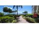 Waterfront walkway with lush tropical landscaping at 6322 Palma Del Mar S Blvd # 401, Tierra Verde, FL 33715