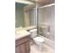 Bathroom with shower and single sink vanity at 7947 Radcliffe Cir, Port Richey, FL 34668