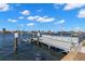 Waterfront dock with boat lift and scenic views at 17020 Dolphin Dr, North Redington Beach, FL 33708