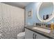 Simple bathroom with a single vanity and shower/tub combo at 2824 Countryside Blvd # 326, Clearwater, FL 33761