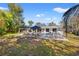 Expansive backyard featuring a refreshing pool, lounge chairs, and outdoor seating with lush green trees and manicured lawn at 3310 Carib Rd, Tampa, FL 33618