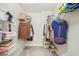 Walk-in closet with wire shelving, offering ample storage for clothes and accessories at 4210 Revere Cir, New Port Richey, FL 34653