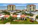 Aerial view of community with waterfront and parking at 6343 Palma Del Mar S Blvd # 225, St Petersburg, FL 33715