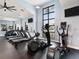 Well-equipped gym with treadmills, elliptical machines, and a rowing machine, offering a variety of fitness options with a view at 8463 Canyon Creek Trl, Parrish, FL 34219