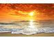 Beautiful sunset over the ocean with golden sky and gentle waves on the shore at 970 Pembroke Point Way, Sun City Center, FL 33573