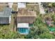 Aerial view showcasing house and pool at 1212 Markley Dr, Largo, FL 33770