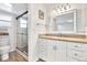 Clean bathroom with updated vanity and walk-in shower at 1212 Markley Dr, Largo, FL 33770