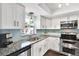 Modern kitchen with white cabinets, granite countertops, and stainless steel appliances at 1212 Markley Dr, Largo, FL 33770