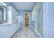 Elegant bathroom with double vanity, large shower, and walk-in closet at 13903 Natures Reserve Dr, Lithia, FL 33547