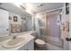 Clean bathroom with shower, toilet, and vanity at 15462 Gulf Blvd # 603, Madeira Beach, FL 33708