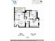 Two-bedroom, two-bathroom floor plan with balcony at 411 E Shore Drive # 203, Clearwater Beach, FL 33767