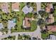 High-angle view showcasing home, pool, and surrounding properties at 4329 Marine Parkway, New Port Richey, FL 34652