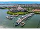 Overhead view of boat docks at a waterfront community on a clear day at 8020 Sailboat Key S Blvd # 401, St Pete Beach, FL 33707