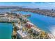 Aerial view of the condo buildings with boat docks in the background at 8020 Sailboat Key S Blvd # 401, St Pete Beach, FL 33707