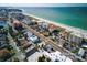 Aerial view showing home's location near the beach at 13405 Gulf Blvd, Madeira Beach, FL 33708