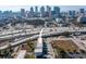 Aerial view highlighting townhouses near a highway, offering easy access to the city skyline at 1501 N Morgan St # 7, Tampa, FL 33602