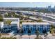 Aerial view showcasing townhomes and highway access at 1501 N Morgan St # 7, Tampa, FL 33602