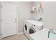 Functional laundry room featuring modern appliances, tile flooring, and ample storage space at 2813 Punta Palma Ct, Holiday, FL 34691