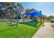 Neighborhood playground with swings, a slide, and a shaded play area at 2813 Punta Palma Ct, Holiday, FL 34691