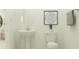 Stylish powder room with pedestal sink and toilet at 31638 Cardinal Yard Dr, San Antonio, FL 33576