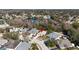 Aerial view showing home's location in a residential neighborhood near a lake at 4251 Whittner Dr, Land O Lakes, FL 34639