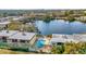 Community pool and surrounding buildings at 603 N Keene Rd # P12, Clearwater, FL 33755