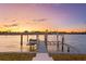 Scenic sunset view of private boat dock at 7810 10Th S Ave, St Petersburg, FL 33707