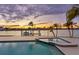 Relaxing spa and waterfront pool at sunset at 7810 10Th S Ave, St Petersburg, FL 33707