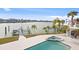 Enjoy waterfront views from the pool and spa at 7810 10Th S Ave, St Petersburg, FL 33707