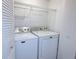 Convenient laundry area with a modern washer and dryer; includes shelving for storage at 8608 Lake Isle Dr # 0, Temple Terrace, FL 33637