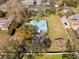 Aerial of home showing the large well-kept lawn, shed, and fenced in area at 13050 110Th Ave, Largo, FL 33774