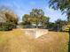 Large fenced backyard with potential garden area and mature trees providing privacy at 13050 110Th Ave, Largo, FL 33774