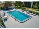 Inviting community pool with lounge chairs and umbrellas, perfect for relaxation and socializing at 1450 Heather Ridge Blvd # 305, Dunedin, FL 34698