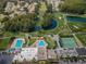 Aerial view of Seven Springs Golf and Country Club, showcasing its lush golf course and recreational facilities at 9204 Golf View Dr, New Port Richey, FL 34655