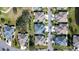 Aerial view of community with houses and palm trees at 1252 Lyndhurst Greens Dr, Sun City Center, FL 33573