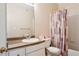 Clean bathroom with a shower/tub combo and vanity at 18327 Bridle Club Dr # 18327, Tampa, FL 33647