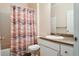 Clean bathroom with shower/tub combo, toilet and vanity at 18327 Bridle Club Dr # 18327, Tampa, FL 33647