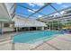 Screened-in pool with a patio area perfect for outdoor relaxation and entertainment at 7566 Links Ct, Sarasota, FL 34243