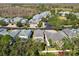 Aerial view of a residential neighborhood with well-maintained homes, mature trees, and orderly street layout at 11132 Roseate Dr, Tampa, FL 33626