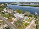 Waterfront property with a large house, pool, and dock at 1538 Riverside Dr, Tarpon Springs, FL 34689