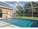 Enjoy the screened pool with a beautiful green yard at 1642 Daylily Dr, Trinity, FL 34655