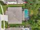 Bird's eye view of house, pool and surrounding homes at 19322 Autumn Chase Ct, Land O Lakes, FL 34638