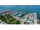 Aerial view of marina, with boats and parking at 1964 Cedar Dr, Dunedin, FL 34698