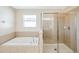 Bathroom with soaking tub and walk-in shower at 20209 Merry Oak Ave, Tampa, FL 33647