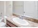 Clean bathroom with single vanity and oval sink at 20209 Merry Oak Ave, Tampa, FL 33647