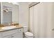 Simple bathroom with a single vanity and shower/tub combo at 3814 W Sevilla St, Tampa, FL 33629