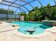 Relaxing screened pool and spa with swim-up bar at 4110 Huntingdale Ct, Wesley Chapel, FL 33543