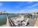 Waterfront dock with comfortable seating offers the perfect spot to enjoy waterfront living at 521 Harbor N Dr, Indian Rocks Beach, FL 33785